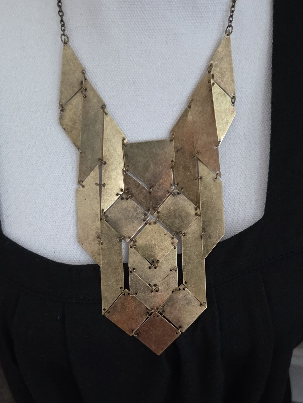 Copper Toned Geometric Link Necklace